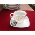 customized printed white ceramic cup and saucer